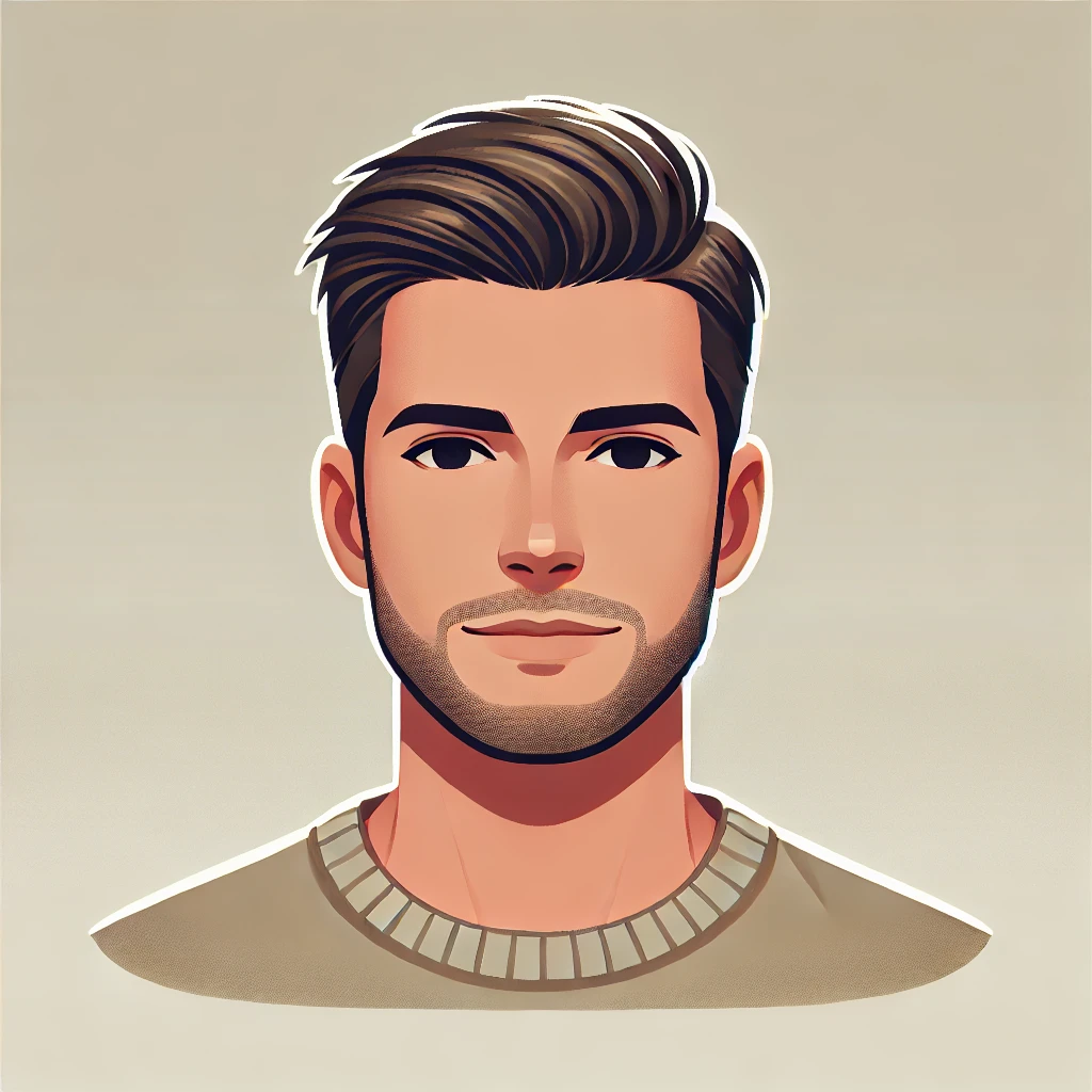Handsome digital avatar of a man with short hair, featured on Duo Desire.