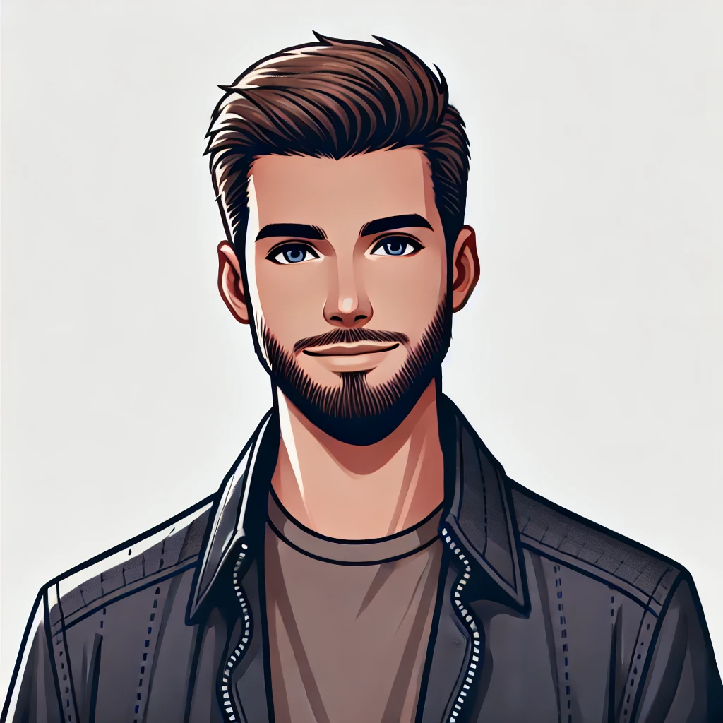Stylish digital avatar of a confident man, featured on Duo Desire website.
